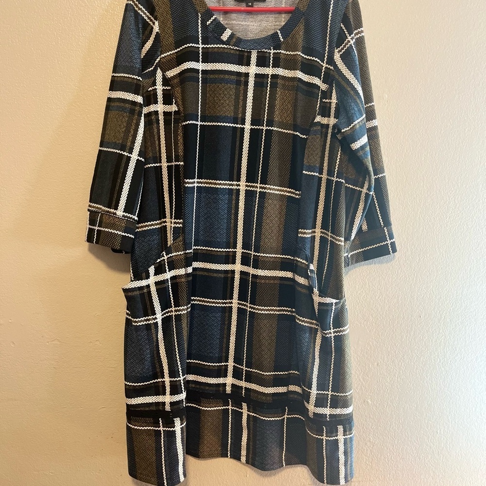 Black and White Plaid Women's Dress